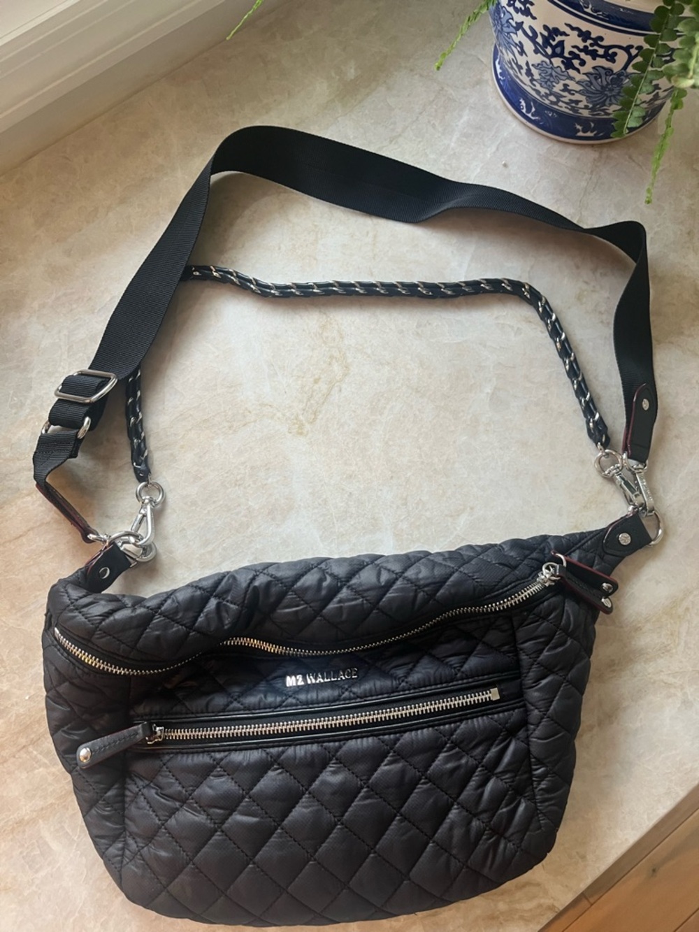 MZ Wallace Quilted Black Crosby Sling - Picture 9 of 14